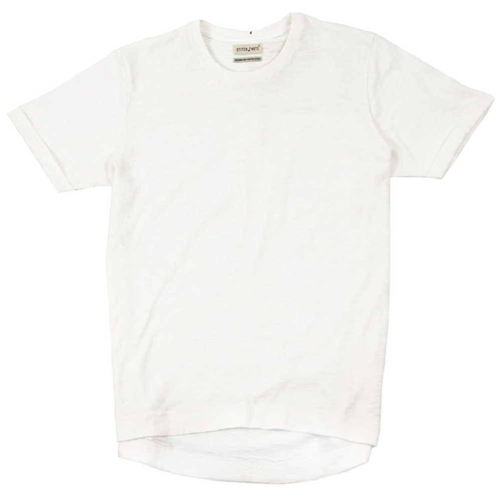 Stitch Note Short Sleeve T-shirt Cuffed Sleeves